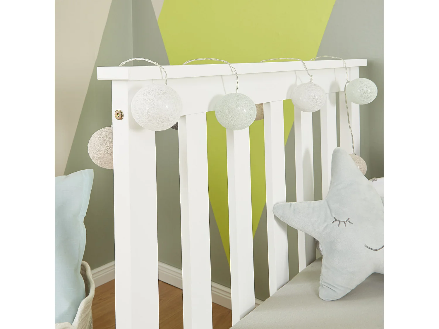 Cama individual 70x140 cm branca Estilo Shaker Cama infantil