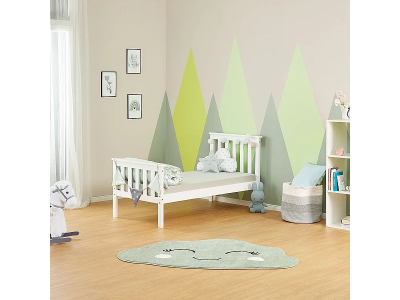 Cama individual 70x140 cm branca Estilo Shaker Cama infantil
