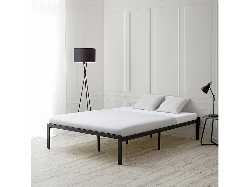 Lit 145x38x205 cm noir