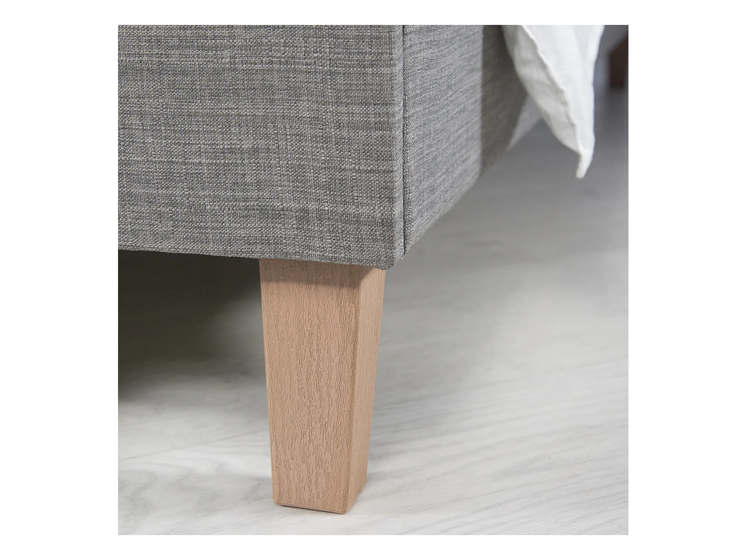 Lit rembourré 140x200x12 cm gris