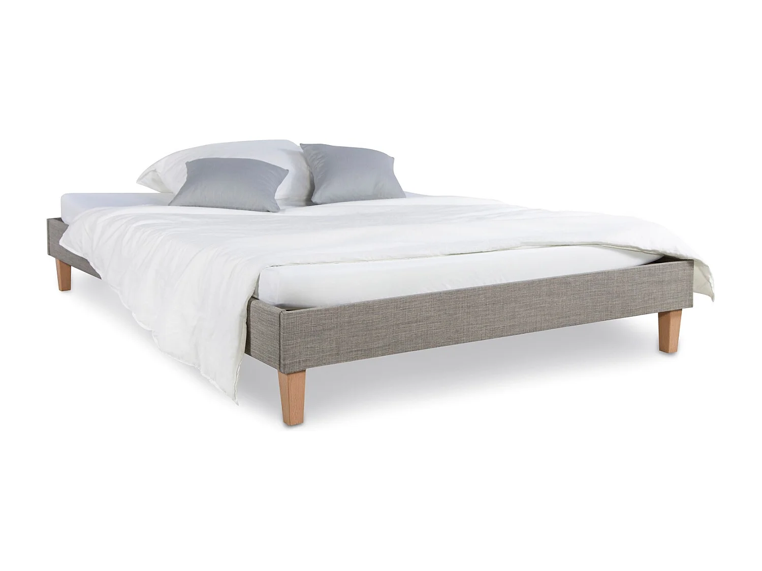 Letto imbottito 140x200x12 cm grigio