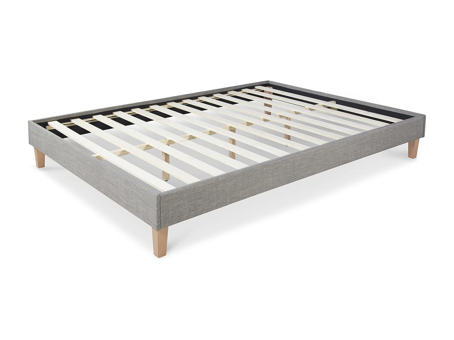 Letto imbottito 140x200x12 cm grigio