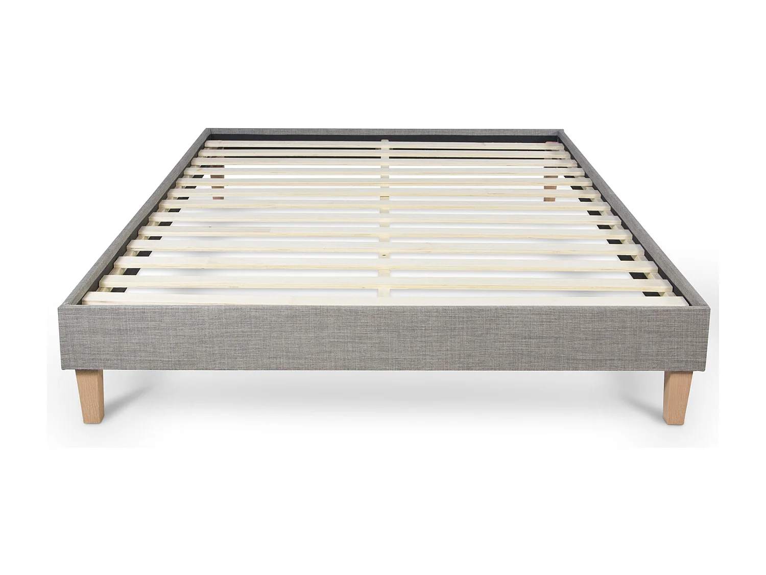 Letto imbottito 140x200x12 cm grigio