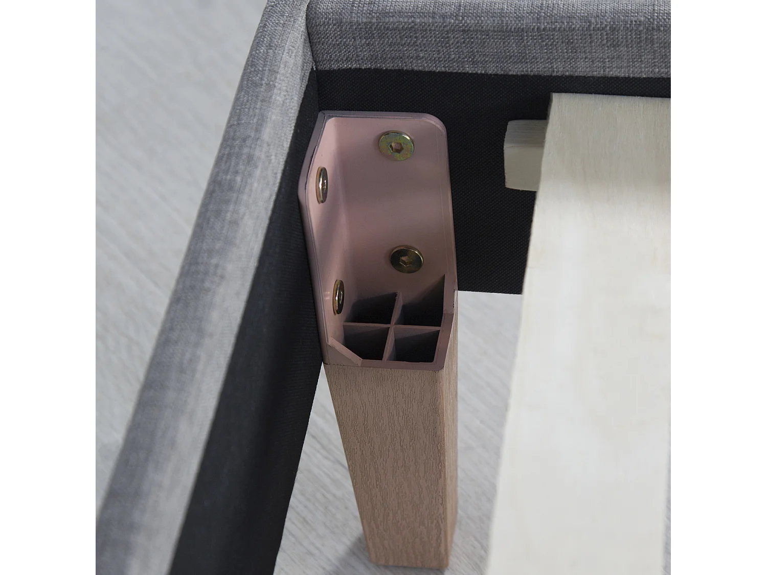 Letto imbottito 140x200x12 cm grigio