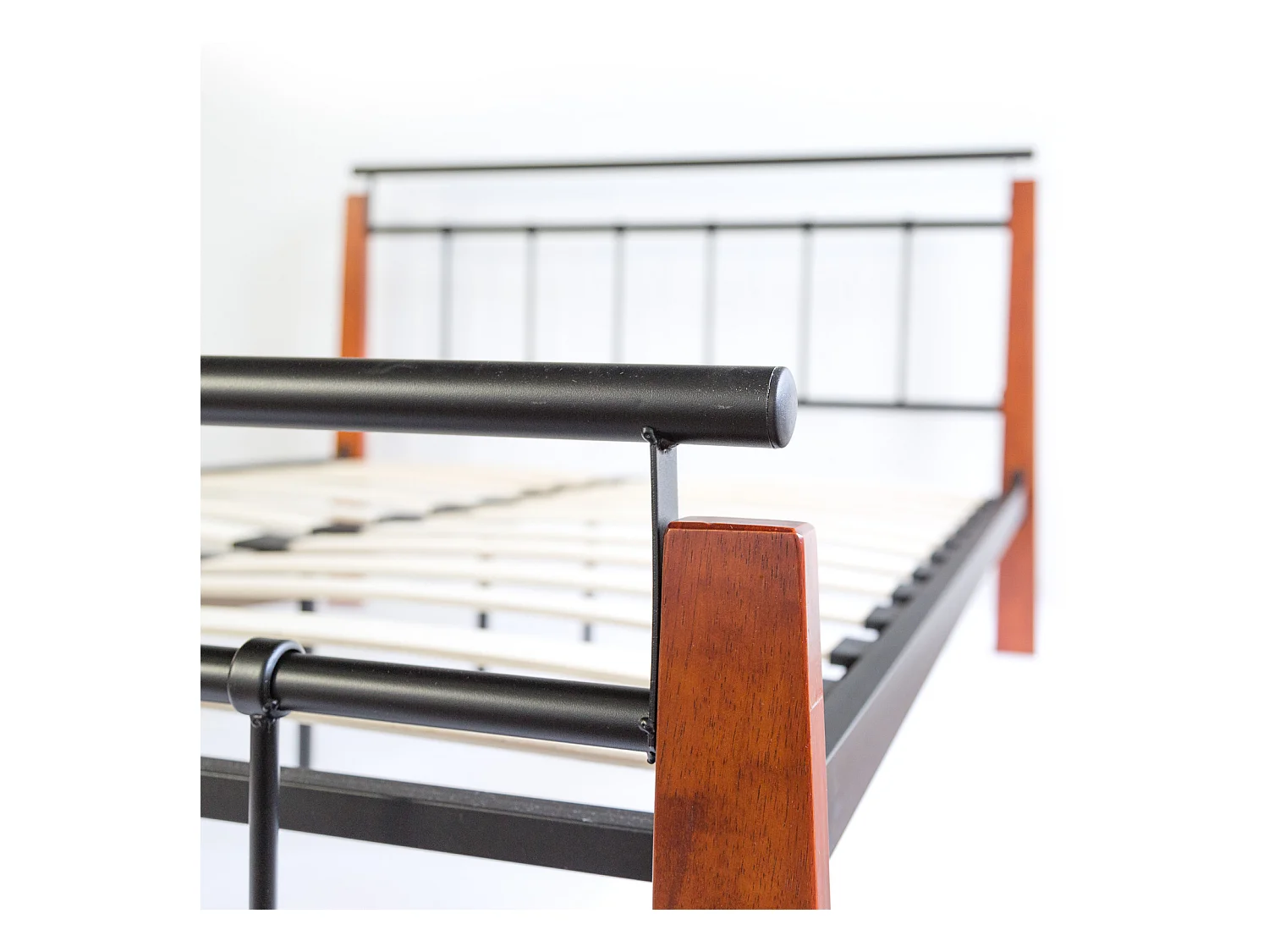 Metallbett 160x200 cm Schwarz Braun 5072