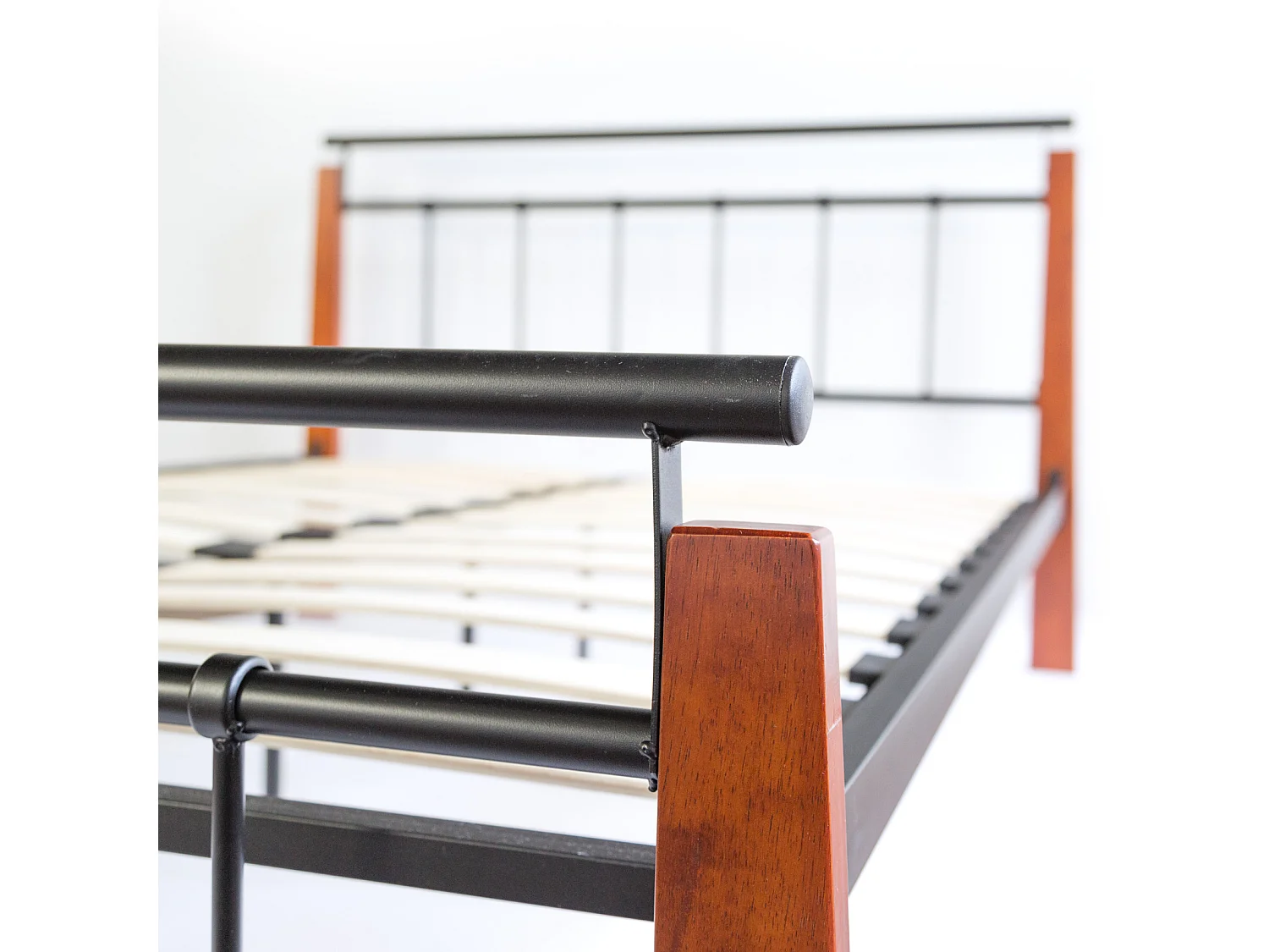 Lit Métallique 160x200 cm Noir Marron 5072