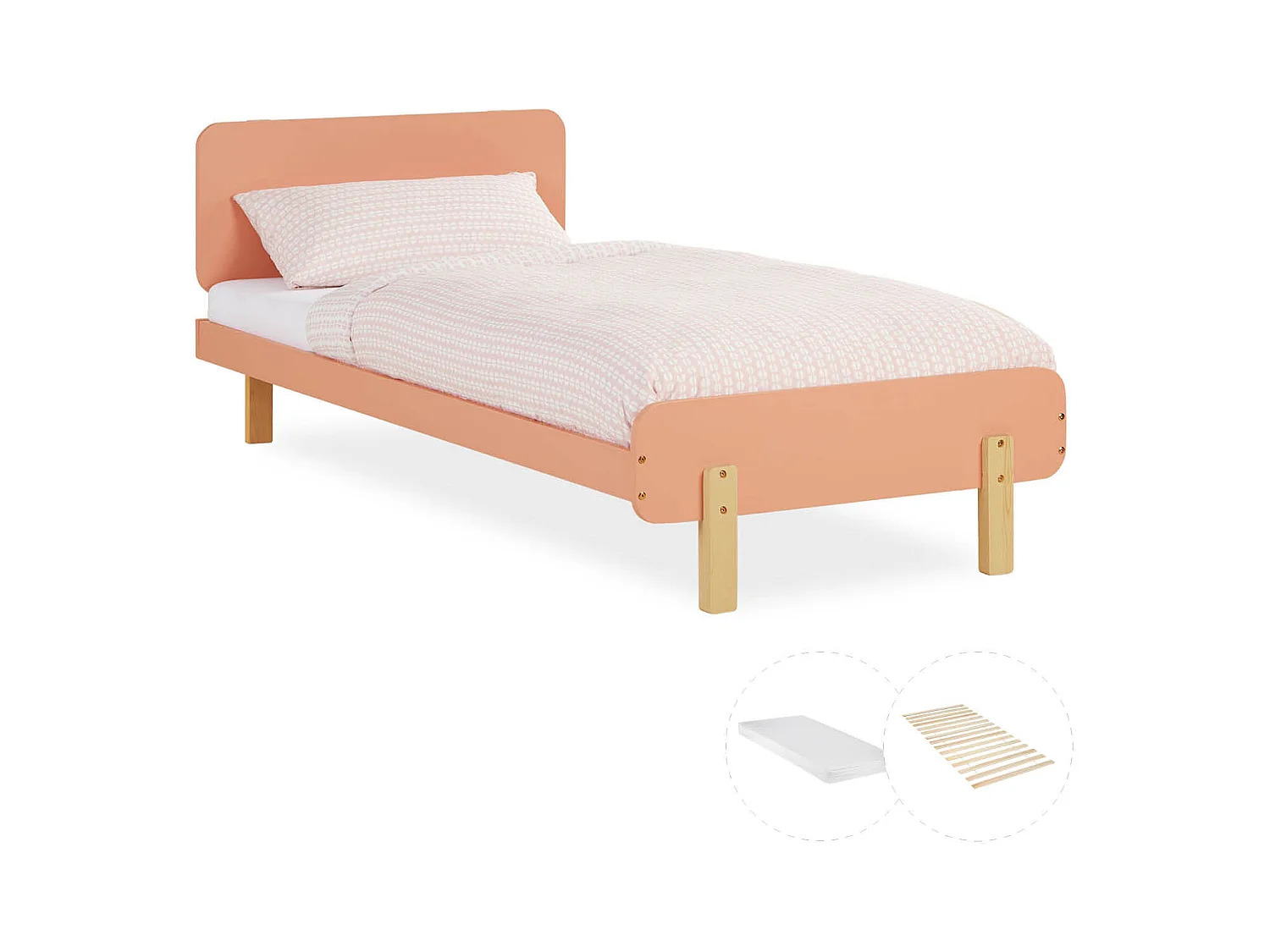 Einzelbett 90x200 cm rot