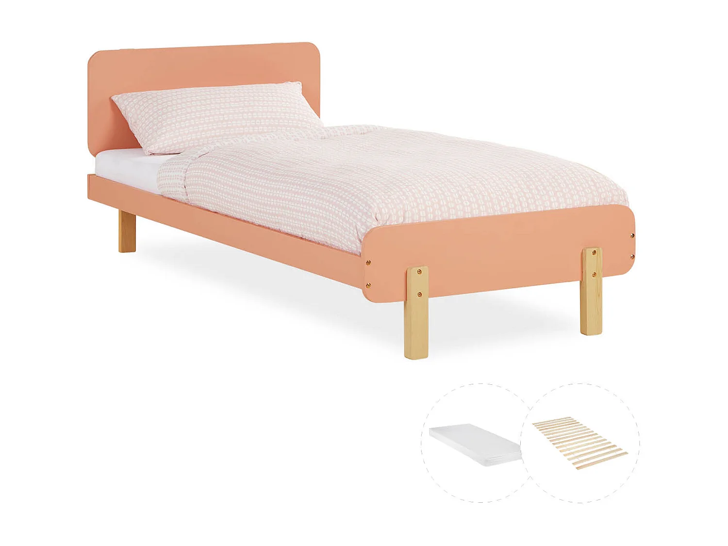 Einzelbett 90x200 cm rot