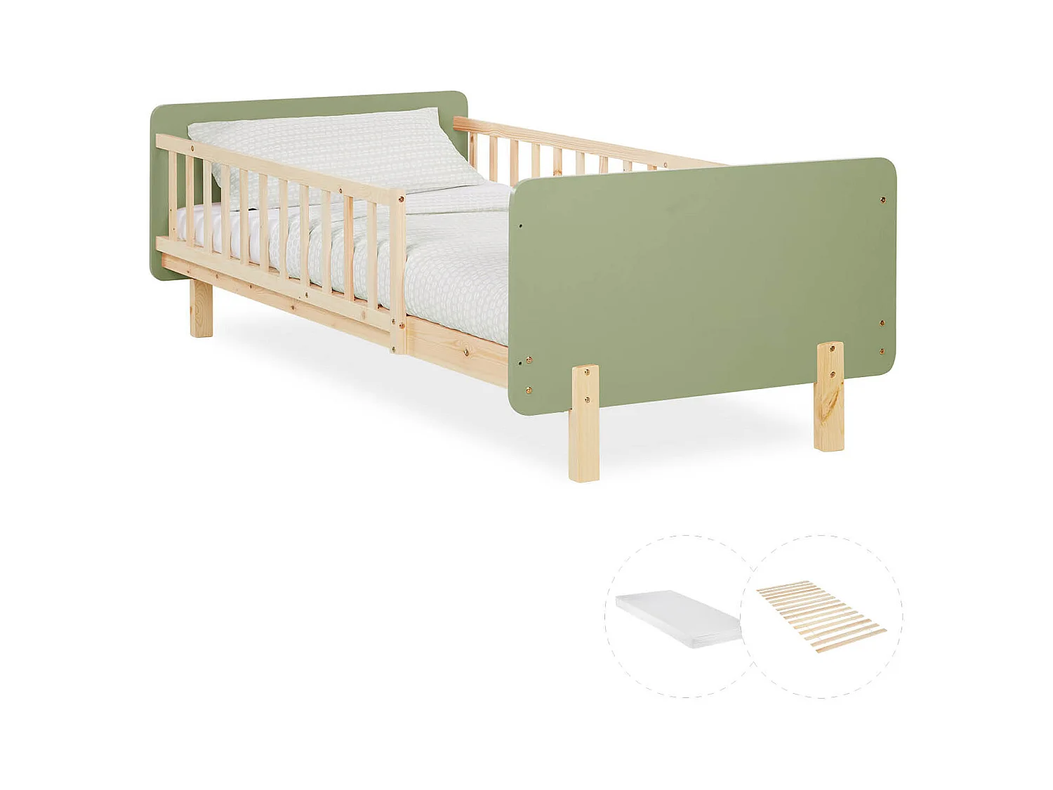 Einzelbett 90x200 cm grün