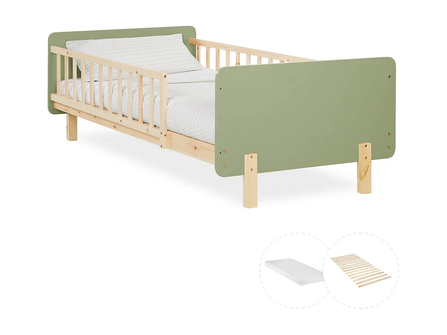 Einzelbett 90x200 cm grün