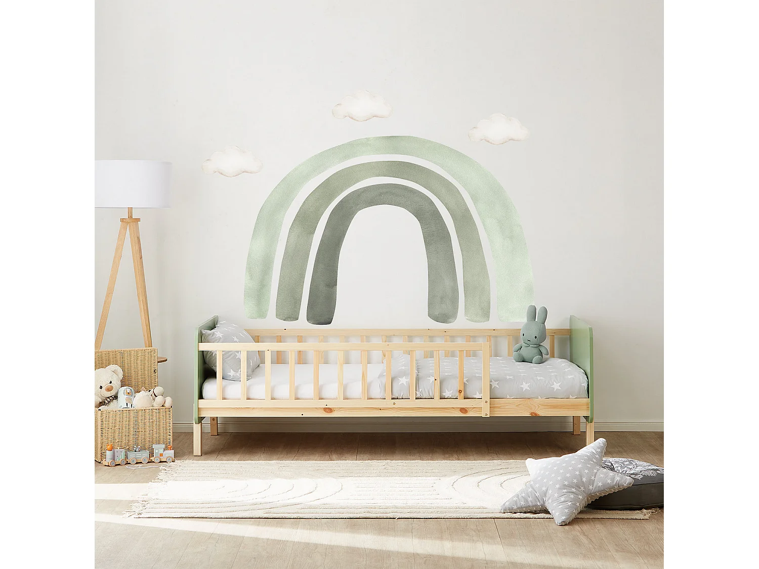 Einzelbett 90x200 cm grün