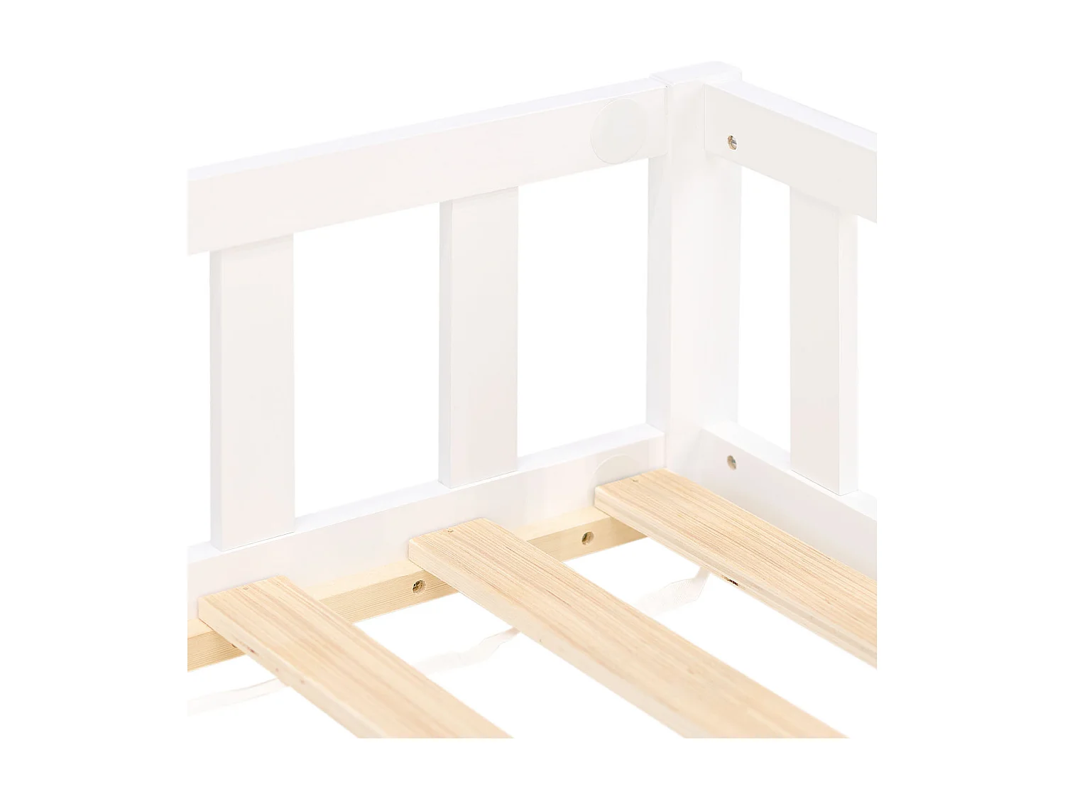 Cama de chão para criança 120x200 cm branca Montessori com barreiras