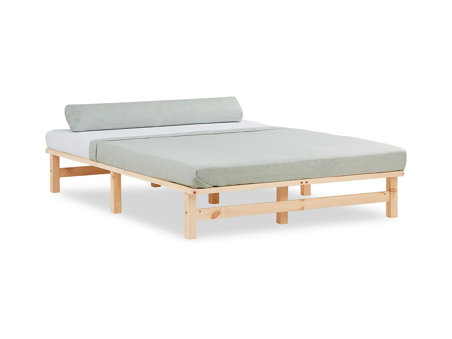 Bettgestell 140x200 cm natur Palettenholz