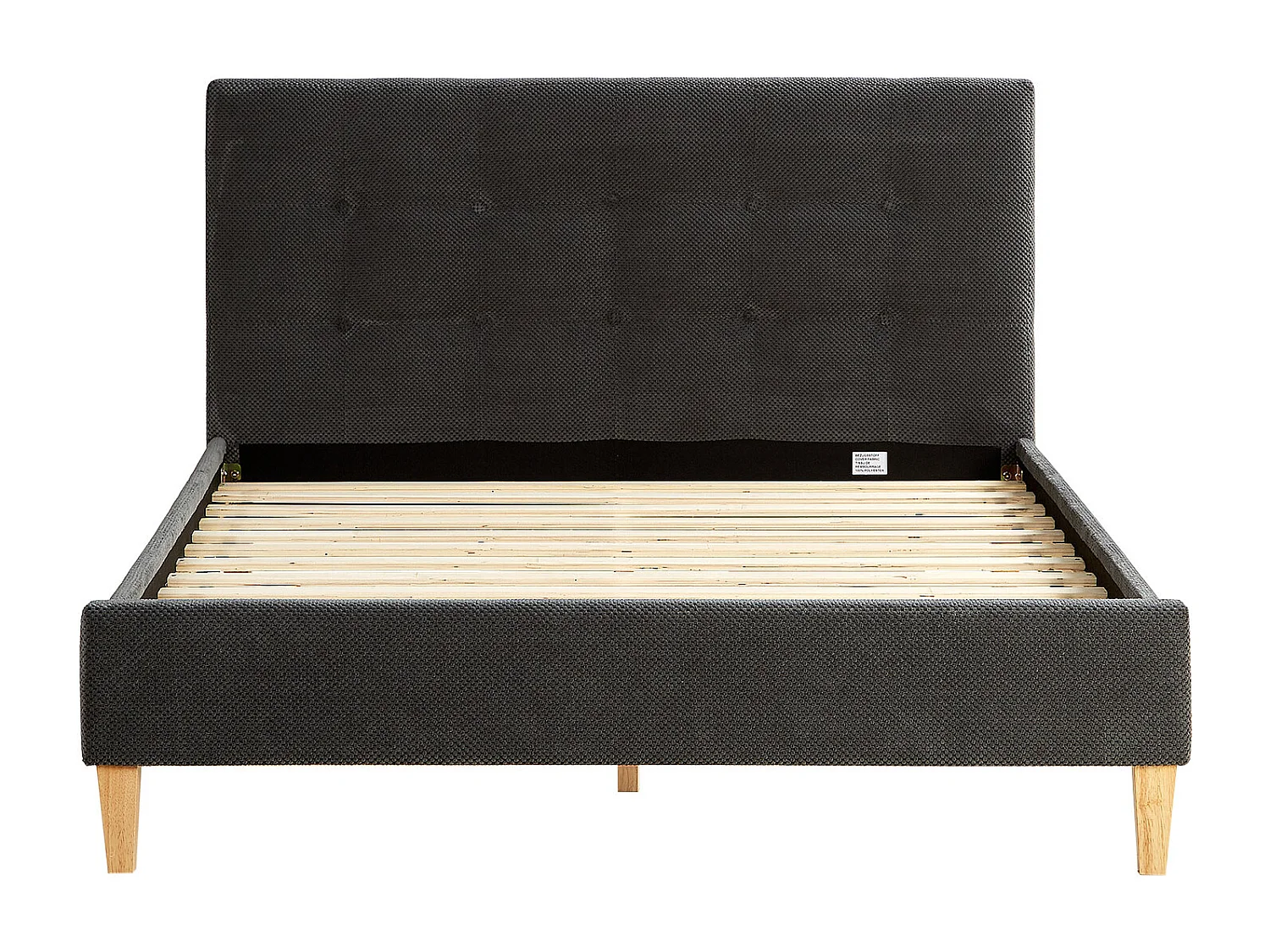 Bed 140x200 cm, bekleed met antraciet fluweel