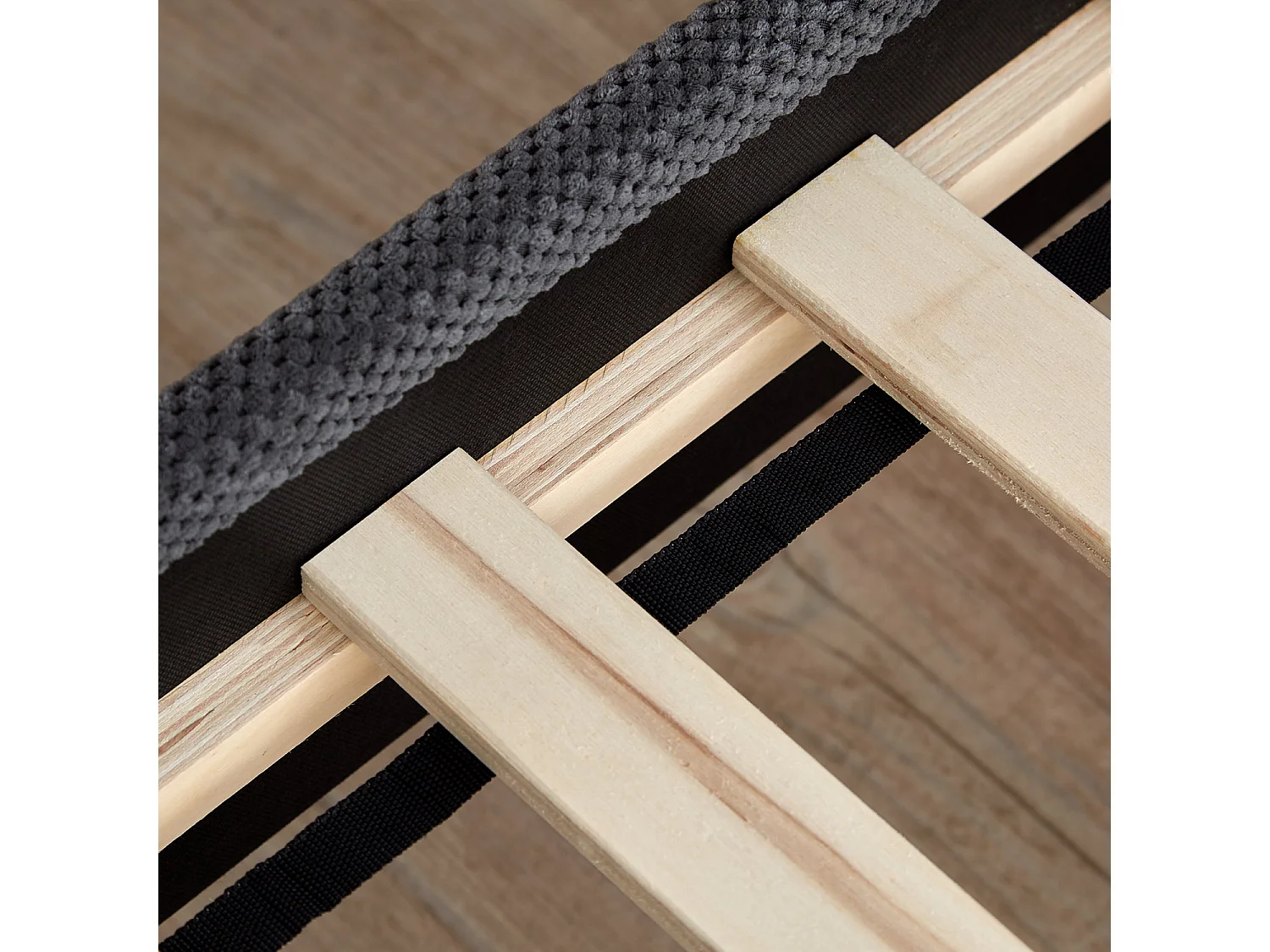 Bed 140x200 cm, bekleed met antraciet fluweel