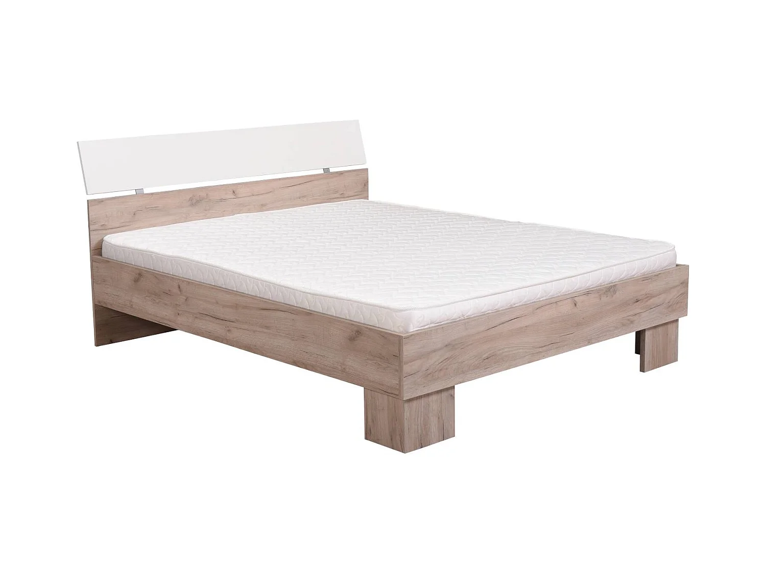 Tweepersoonsbed Queen Size 160x200 cm Grijs wit