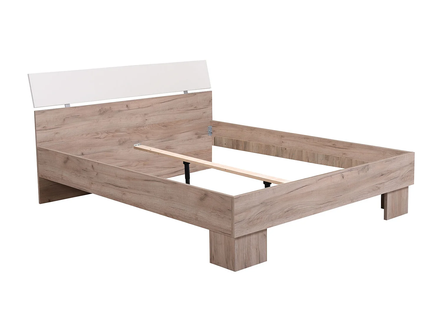 Tweepersoonsbed Queen Size 160x200 cm Grijs wit