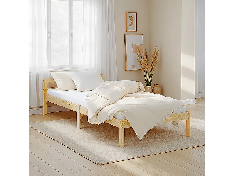 Einzelbett 90x200 cm naturfarben