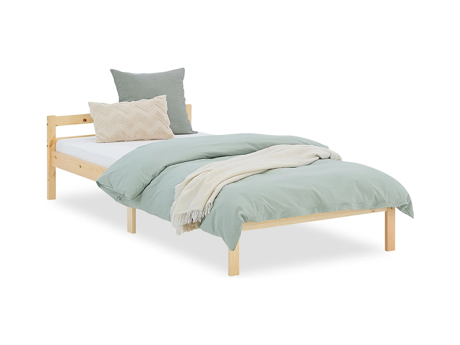 Einzelbett 90x200 cm naturfarben