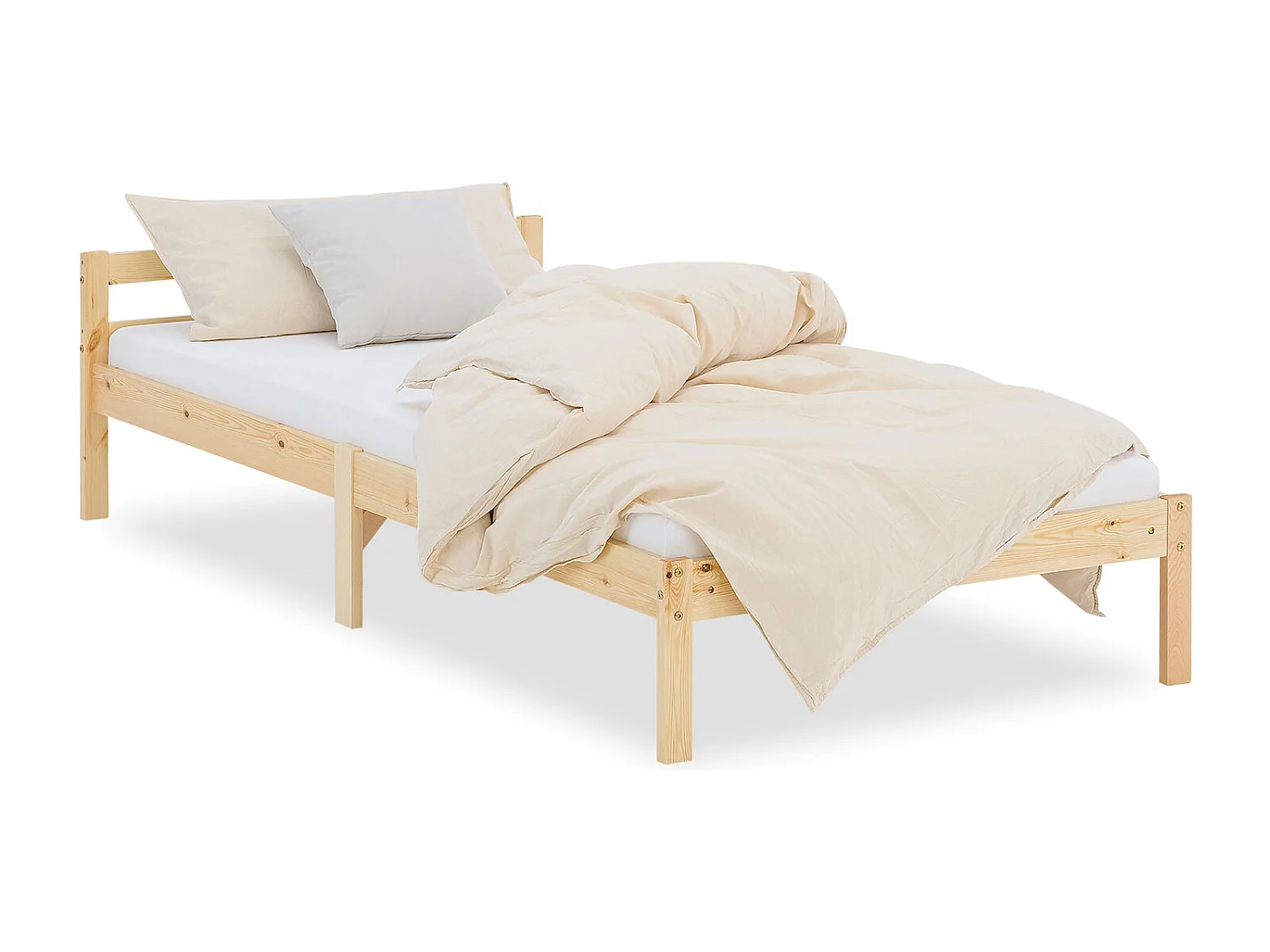 Łóżko pojedyncze 90x200 cm naturalne