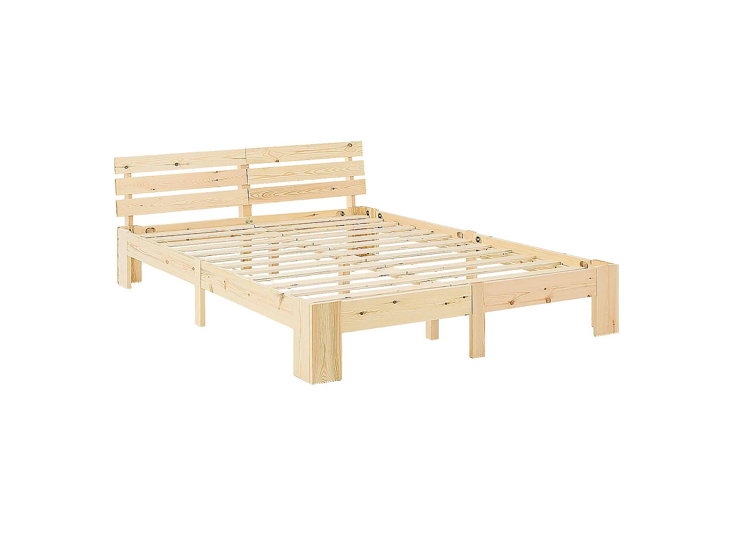 Łóżko podwójne 180x200 cm, jasne drewno