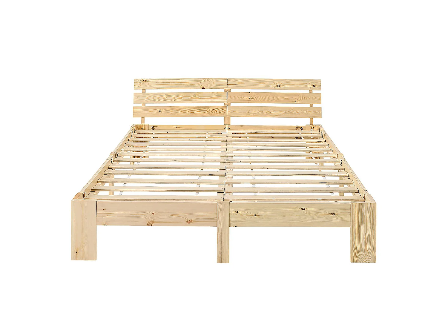 Łóżko podwójne 180x200 cm, jasne drewno