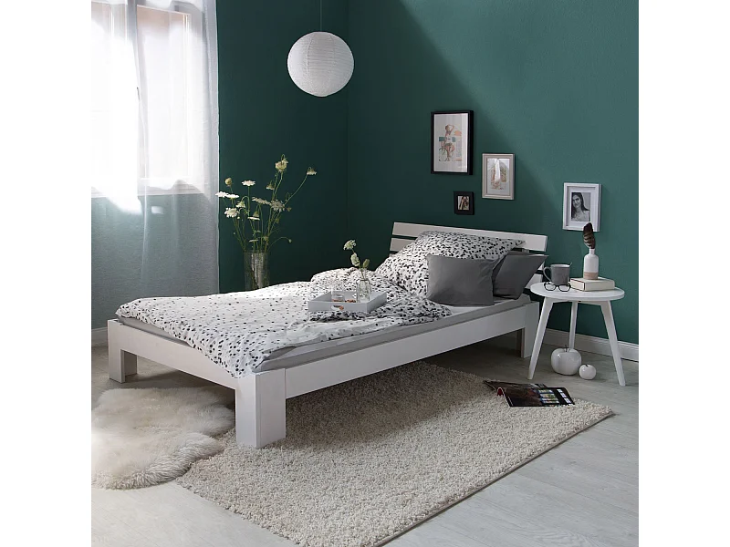 Cama individual 94,5x204,5x66,7 cm pino blanco