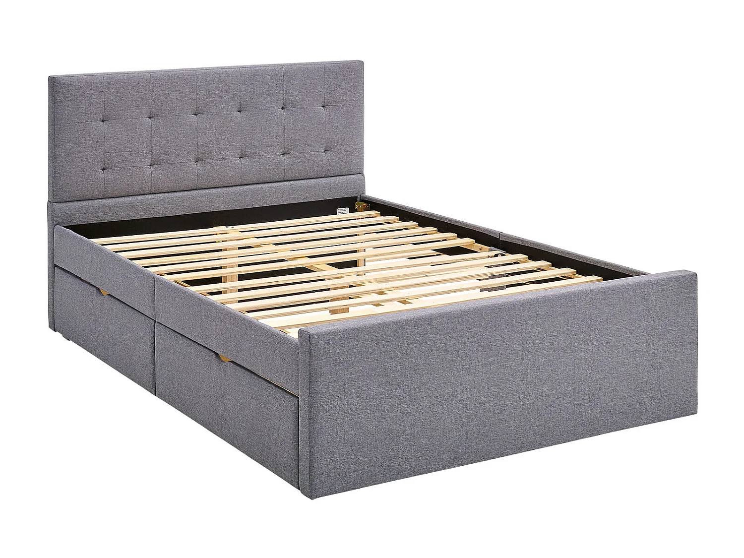 Cadre de lit rembourré 120x200 cm gris