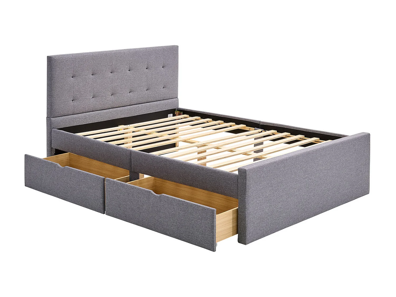 Cadre de lit rembourré 120x200 cm gris