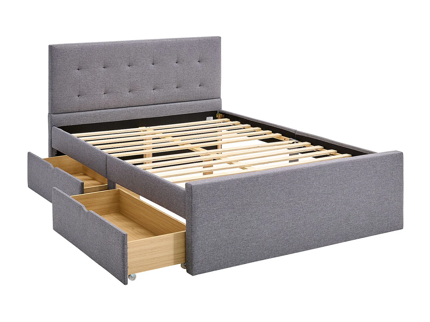 Cadre de lit rembourré 120x200 cm gris