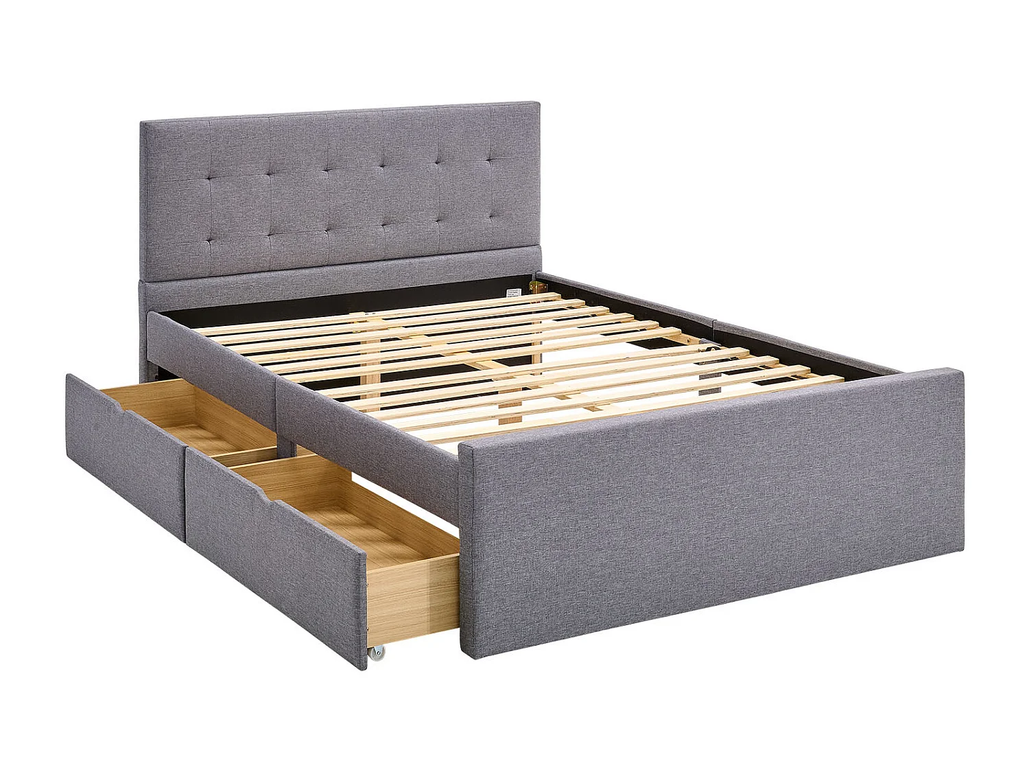 Cadre de lit rembourré 120x200 cm gris