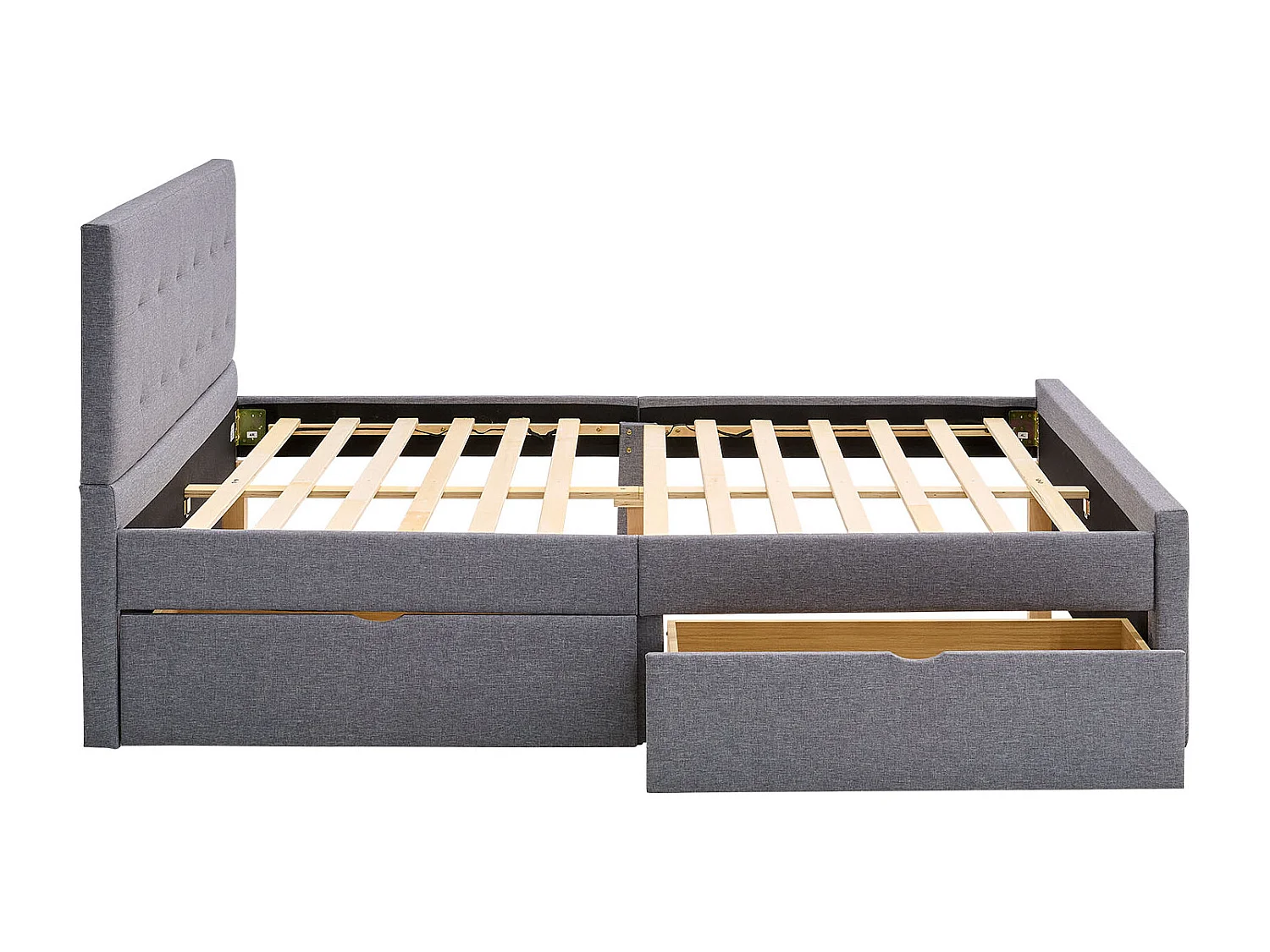 Cadre de lit rembourré 120x200 cm gris