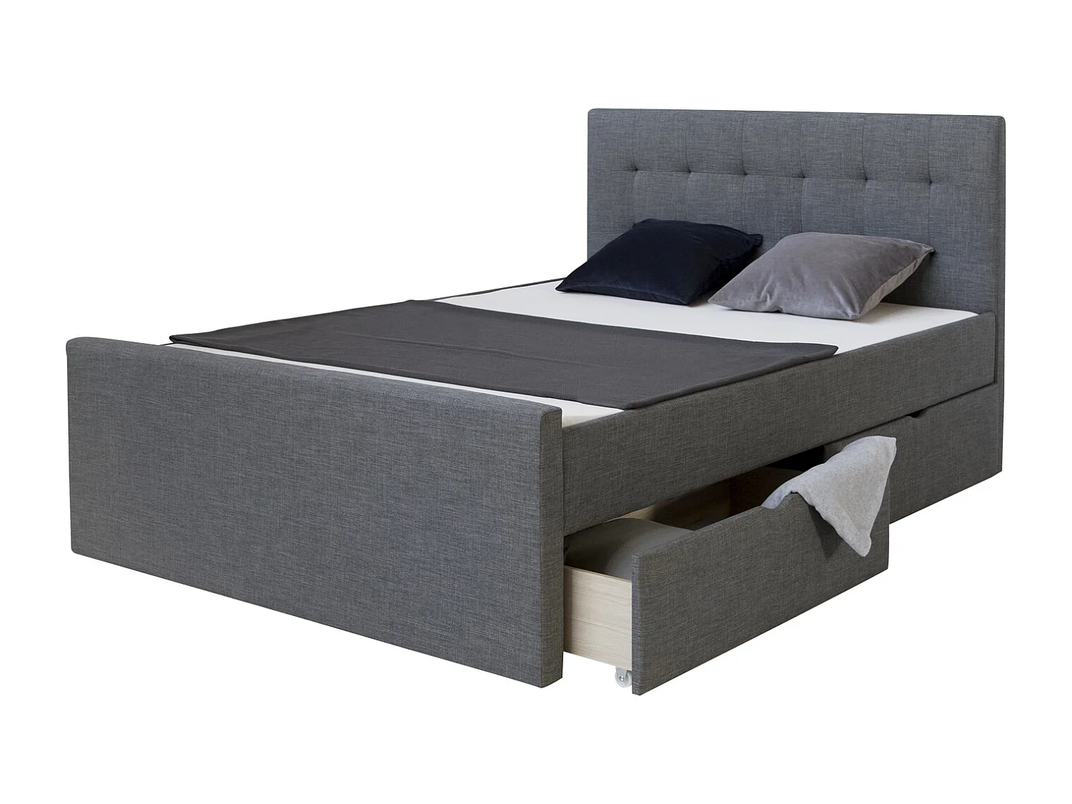 Cadre de lit rembourré 120x200 cm gris