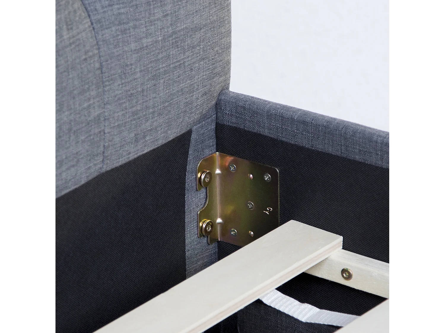 Cadre de lit rembourré 120x200 cm gris