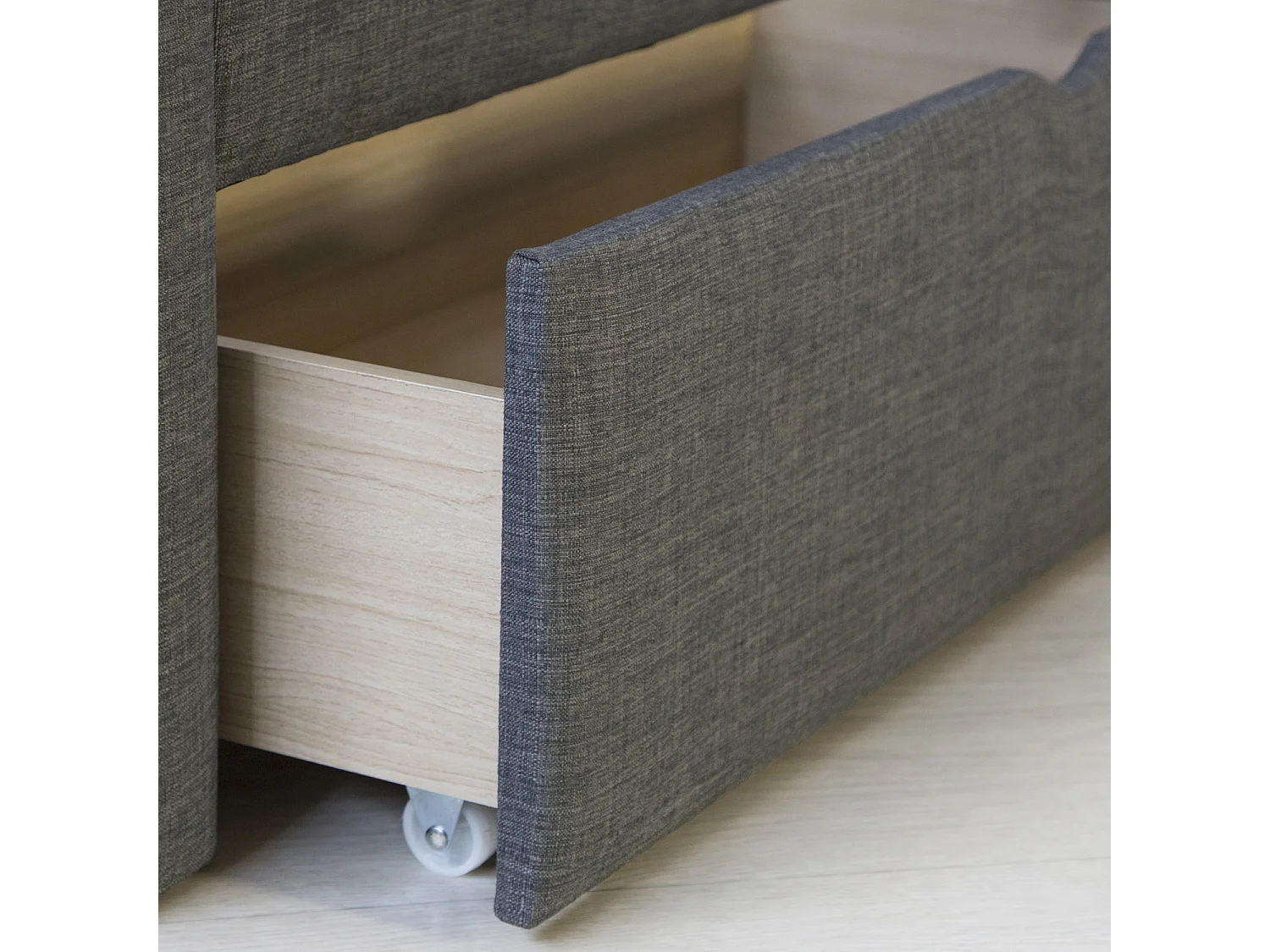 Cadre de lit rembourré 120x200 cm gris