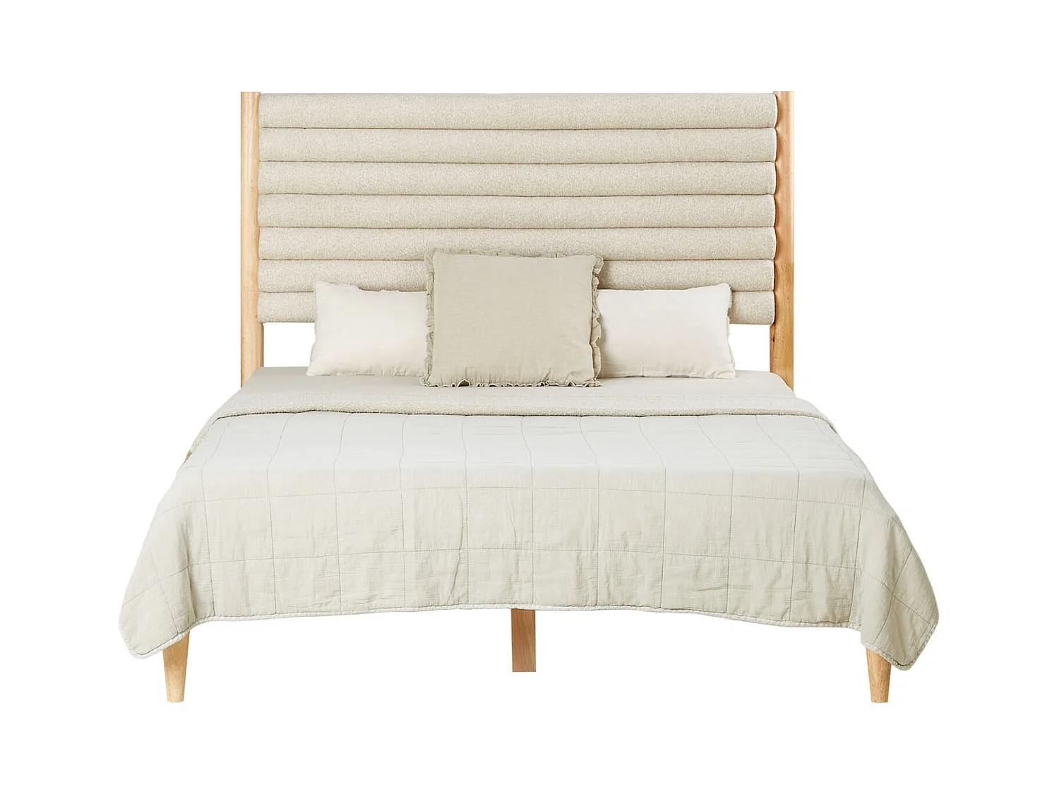 Bett 140x200 cm beige