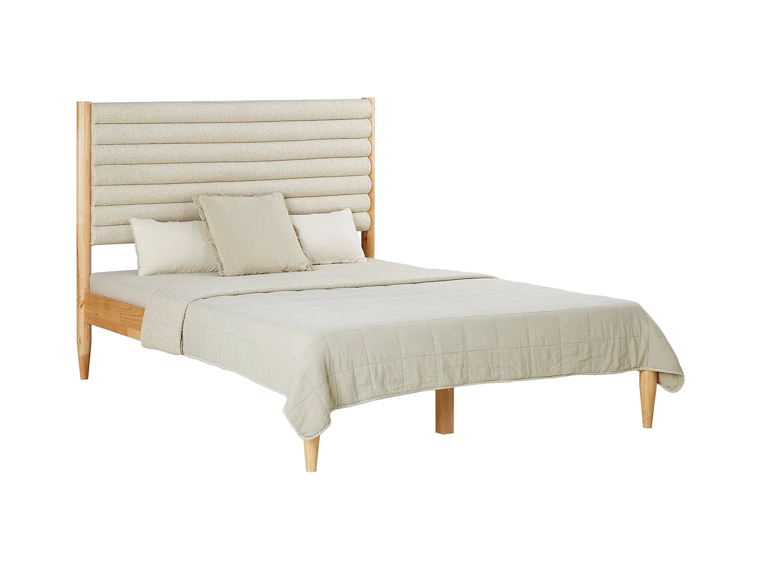 Bett 140x200 cm beige