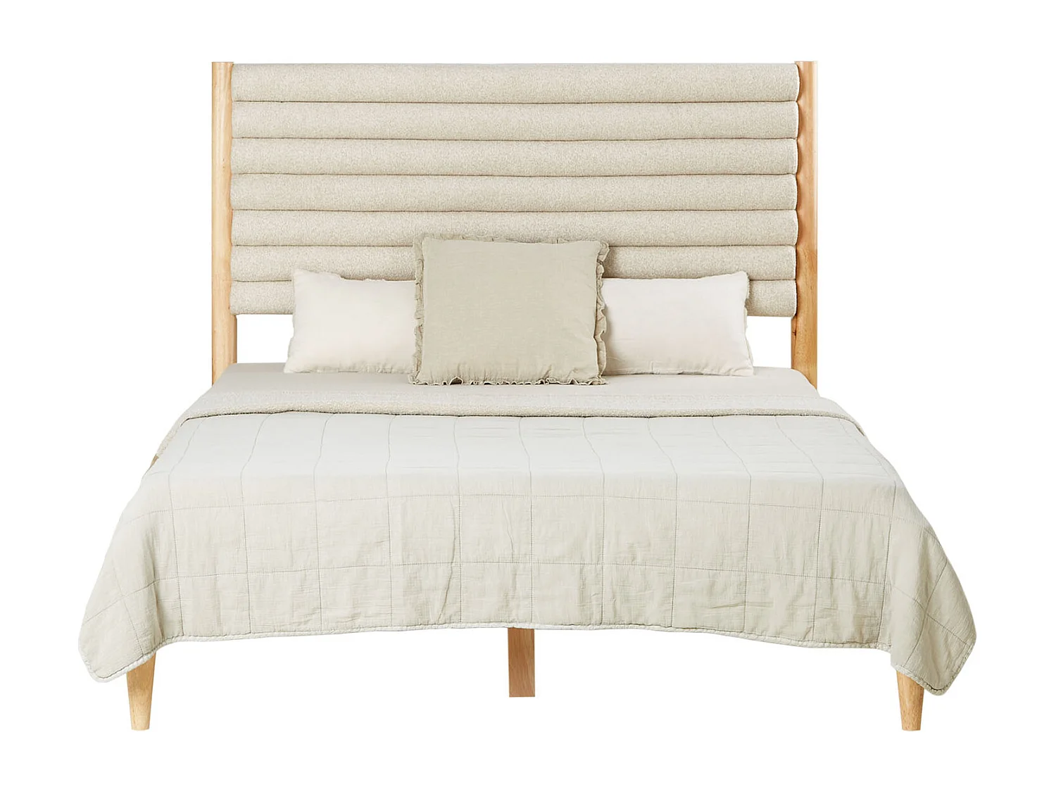 Bett 140x200 cm beige