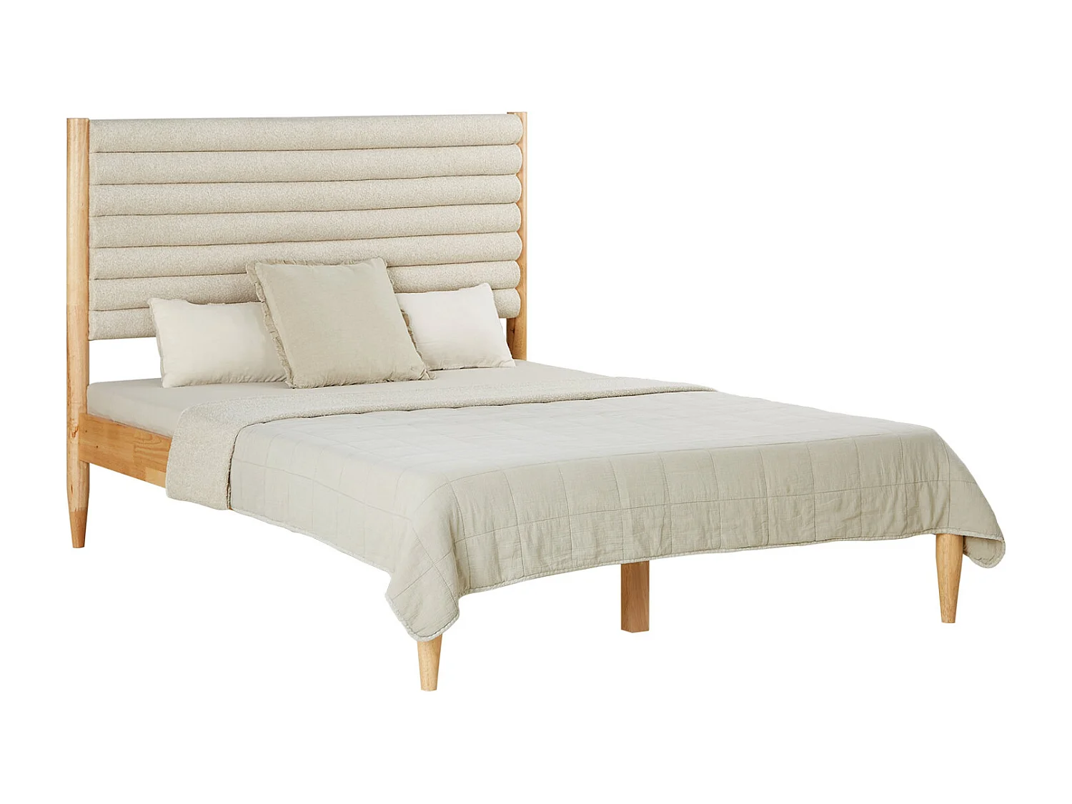 Bett 140x200 cm beige