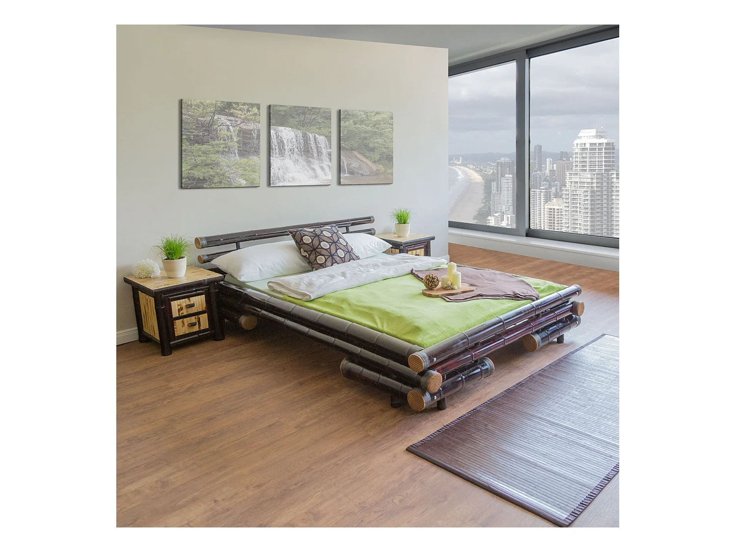 Paravent 264x178.5x22 cm Naturel Blanc Shoji