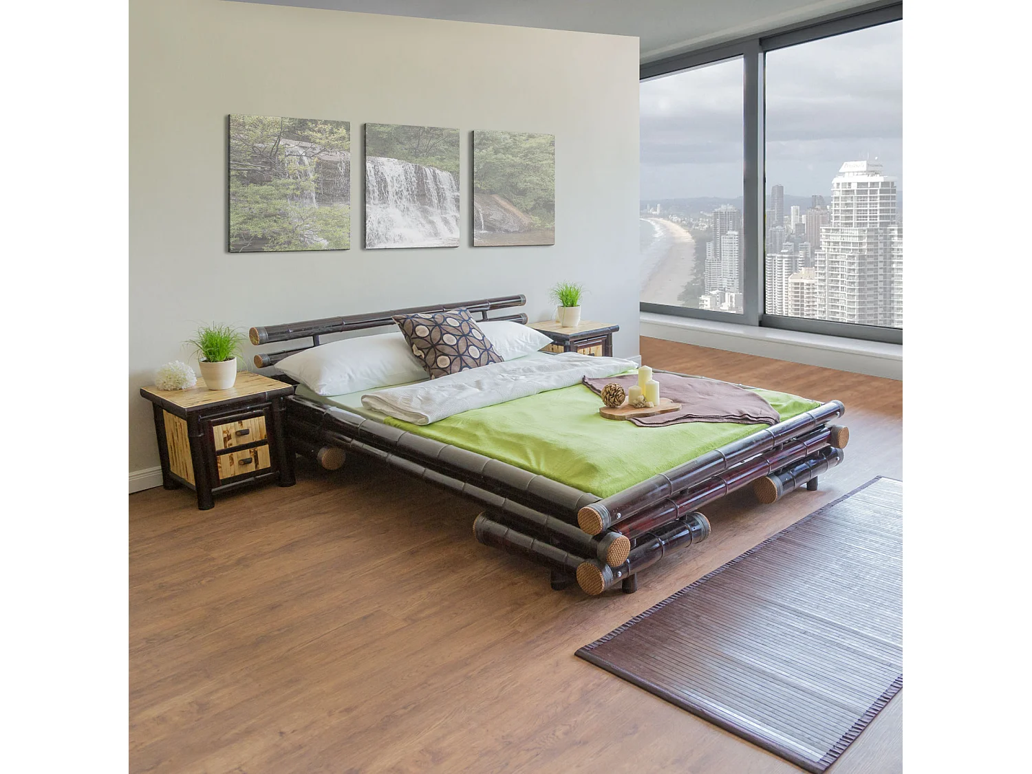 Paravent 264x178.5x22 cm Naturel Blanc Shoji