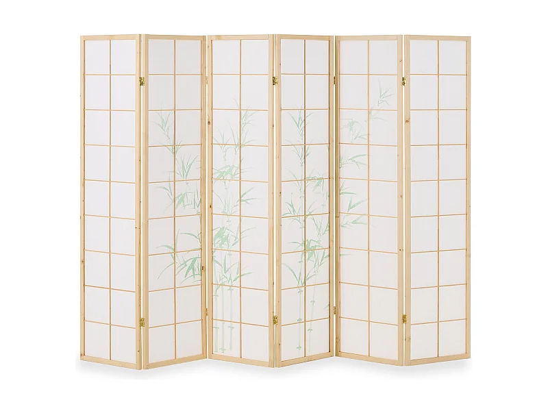 Raumteiler 178,5x264x2,0 cm Natur/Weiß Shoji
