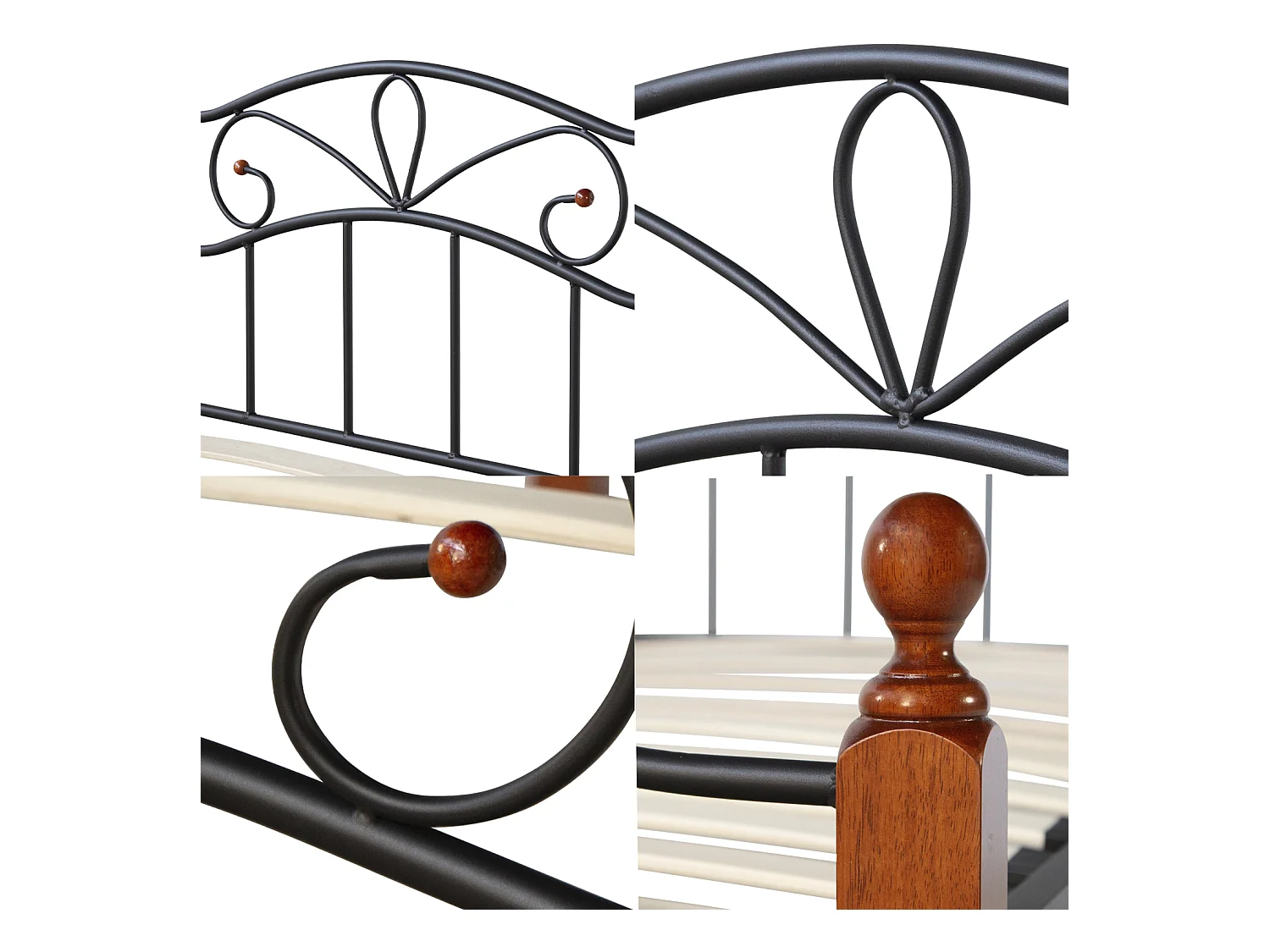 Bett 90x200 cm schwarz