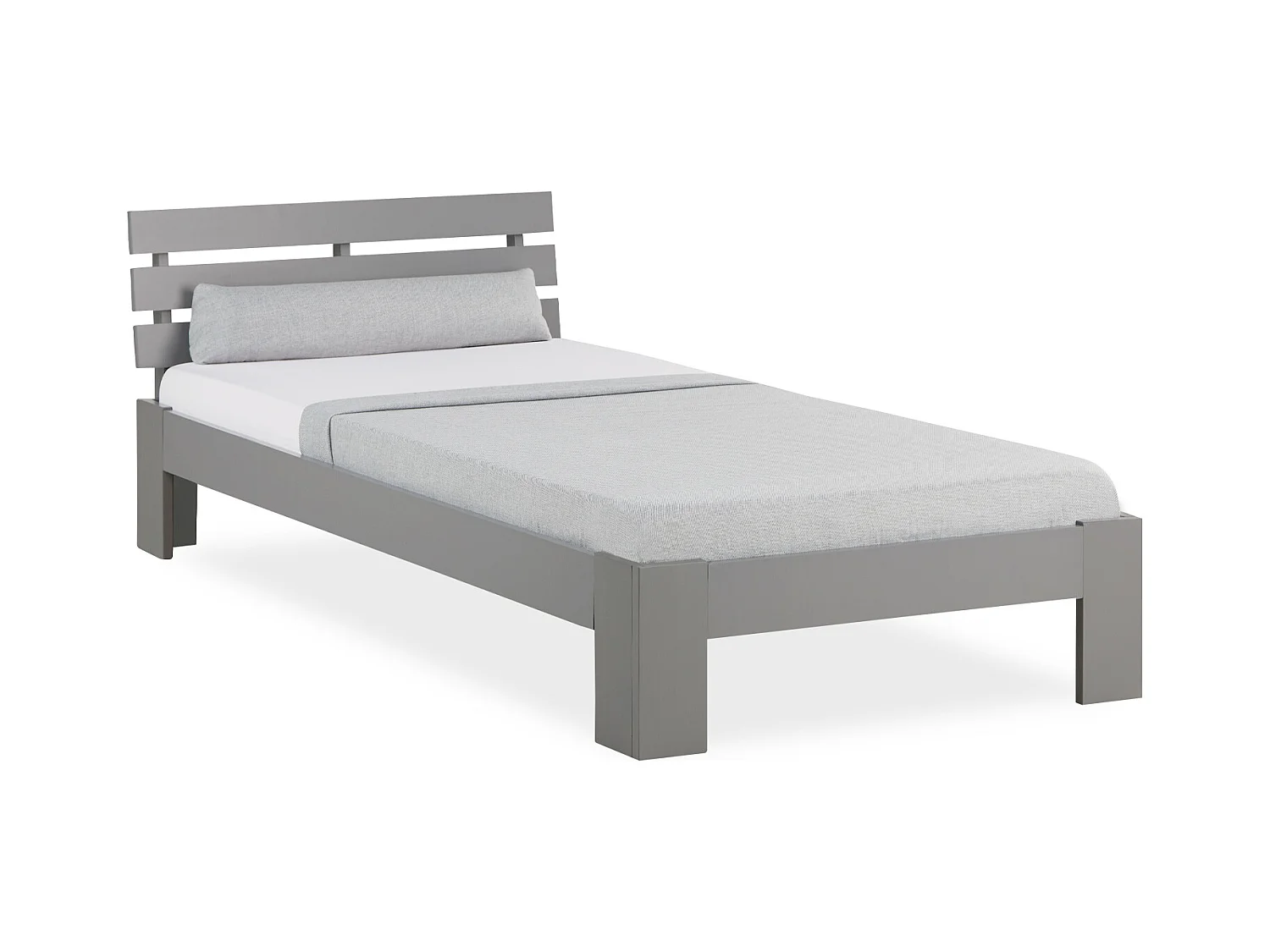 Bett 94,5x204,5x66,7 cm Grau Kiefer