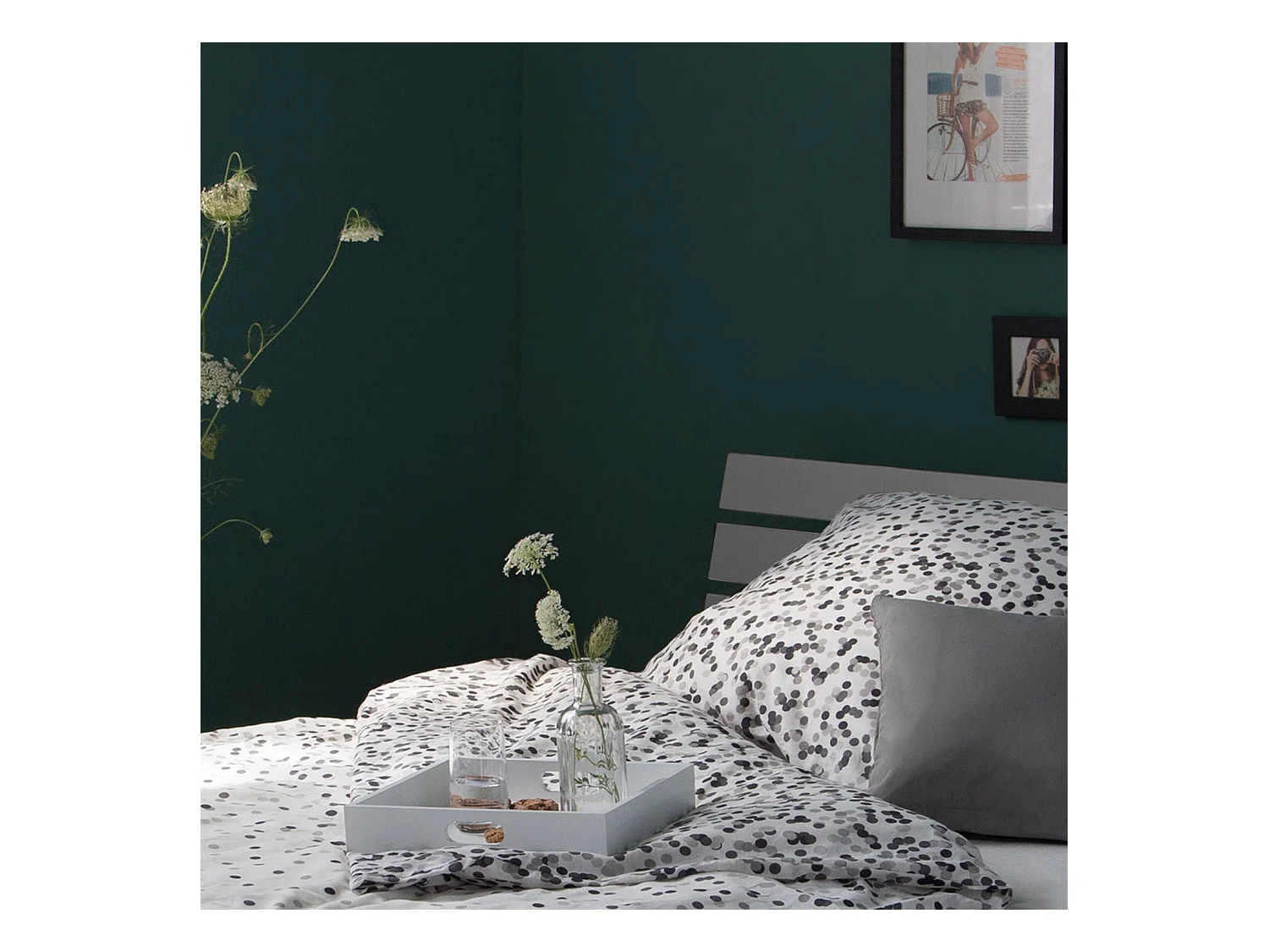 Bett 94,5x204,5x66,7 cm Grau Kiefer