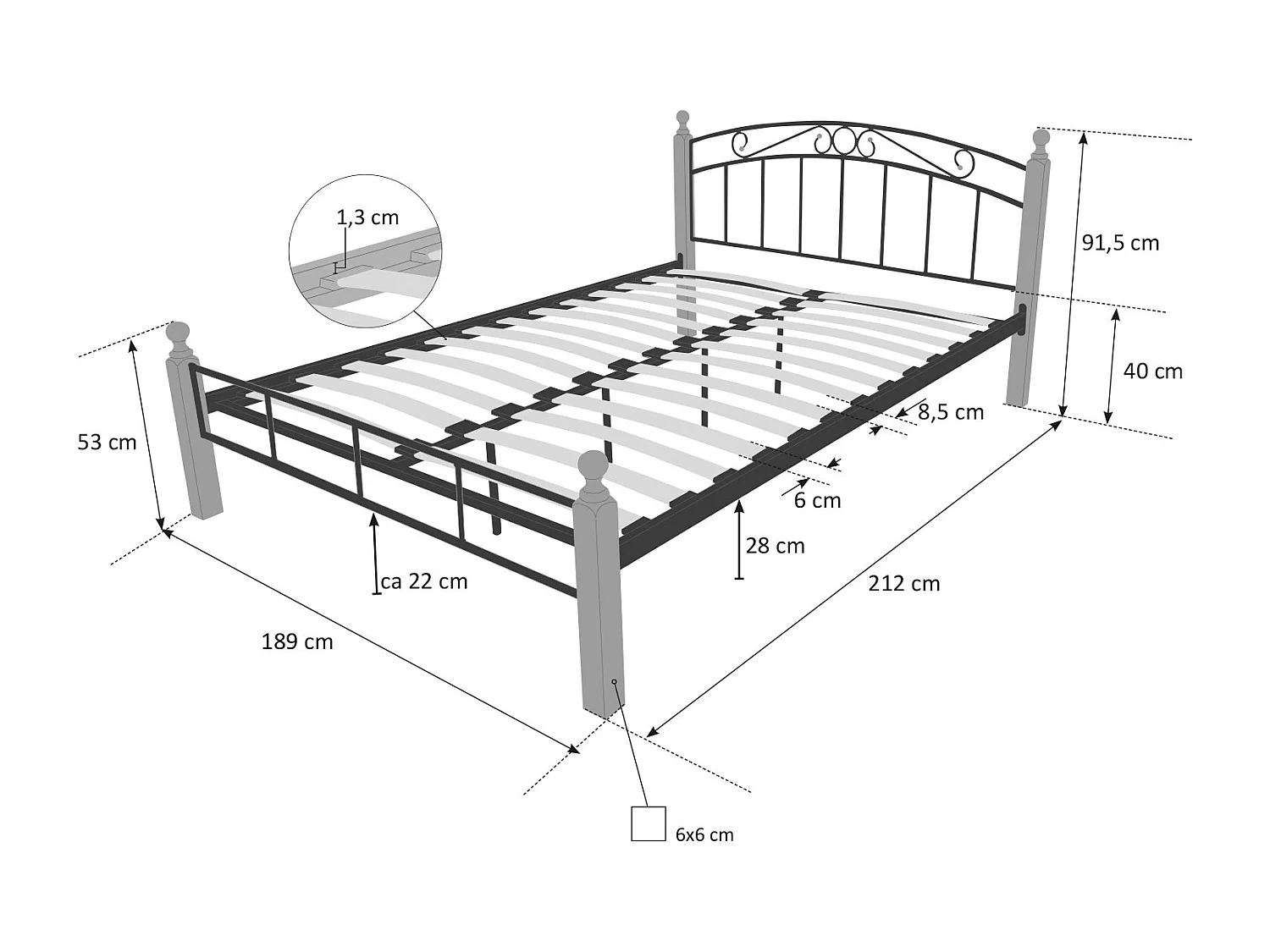 Bedframe 180x200 cm Zwart bruin 916
