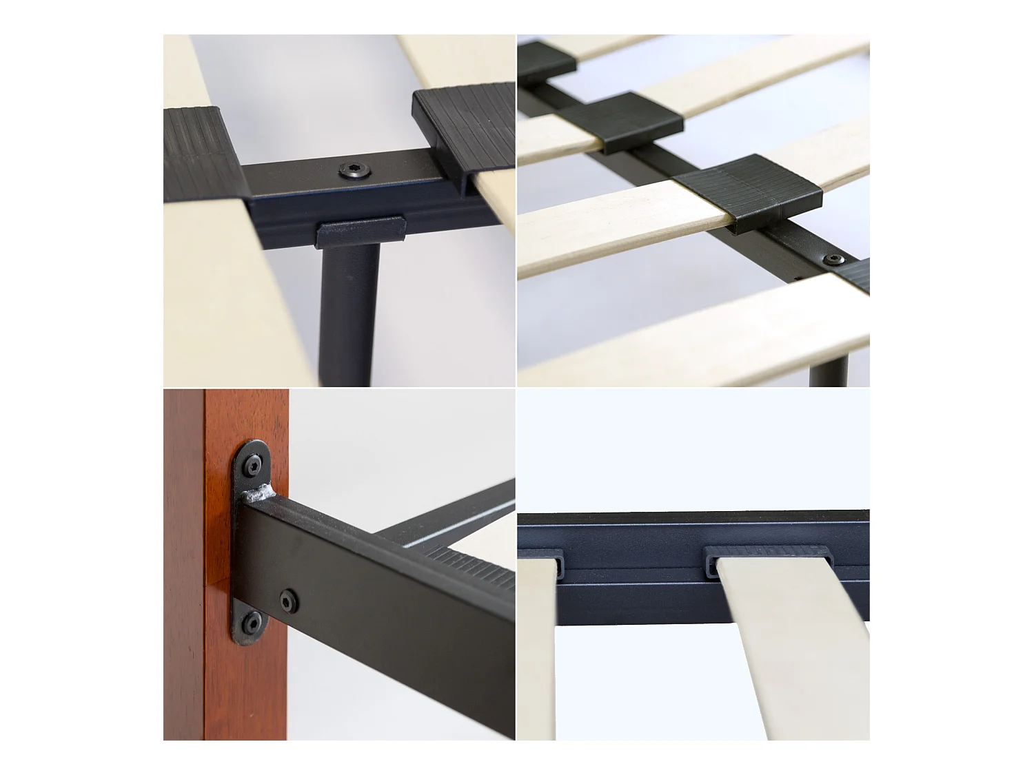 Bettgestell 160x200 cm schwarz braun 916