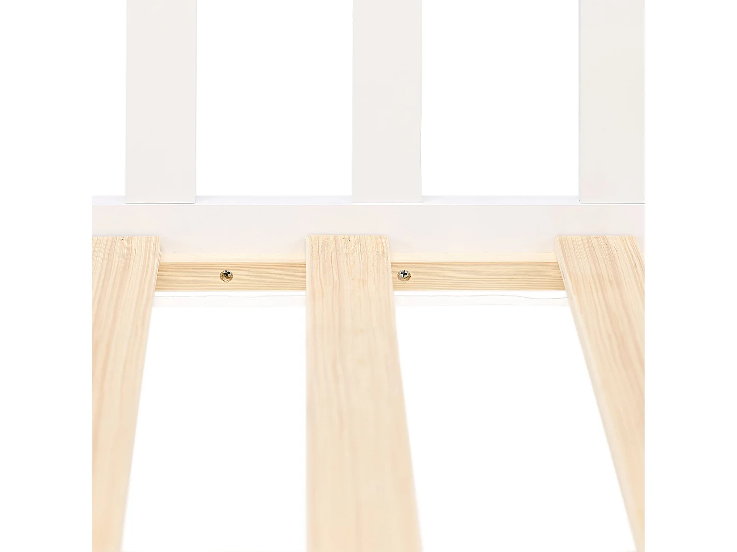 Lit Montessori 120x200 cm blanc pour tout-petit avec barrières