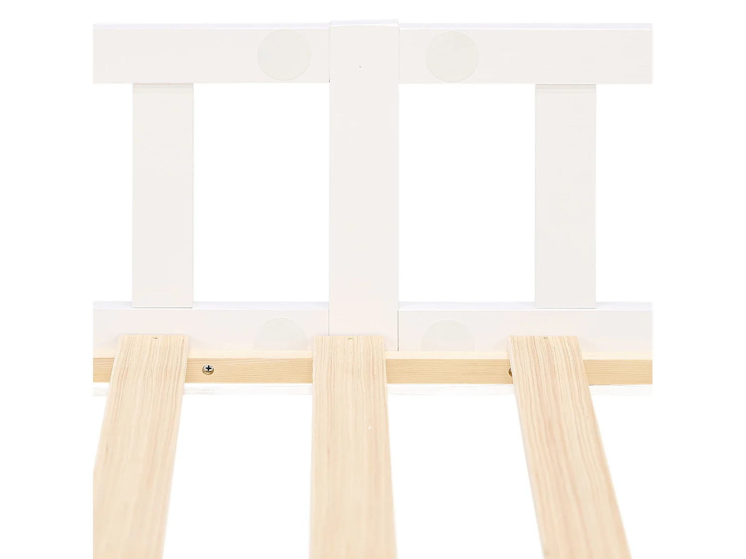 Lit Montessori 120x200 cm blanc pour tout-petit avec barrières