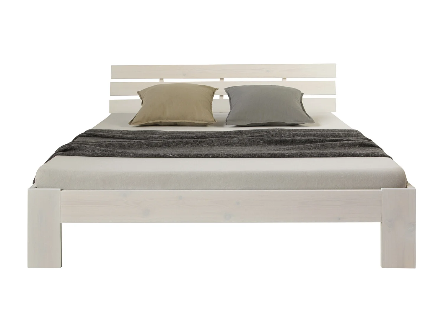 tweepersoonsbed 180x200 cm wit massief dennenhouten frame bed